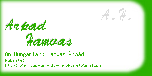 arpad hamvas business card